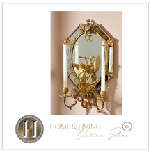 Load image into Gallery viewer, &quot;Arna Lisa&quot; Luxury Vintage Finest Collection - Golden Mirror and Candle Stick Holder
