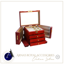 Load image into Gallery viewer, Designer Wooden Jewellery Organiser - Red Wood or Stained Wood

