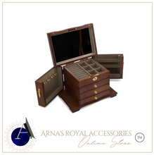 Load image into Gallery viewer, Designer Wooden Jewellery Organiser - Red Wood or Stained Wood
