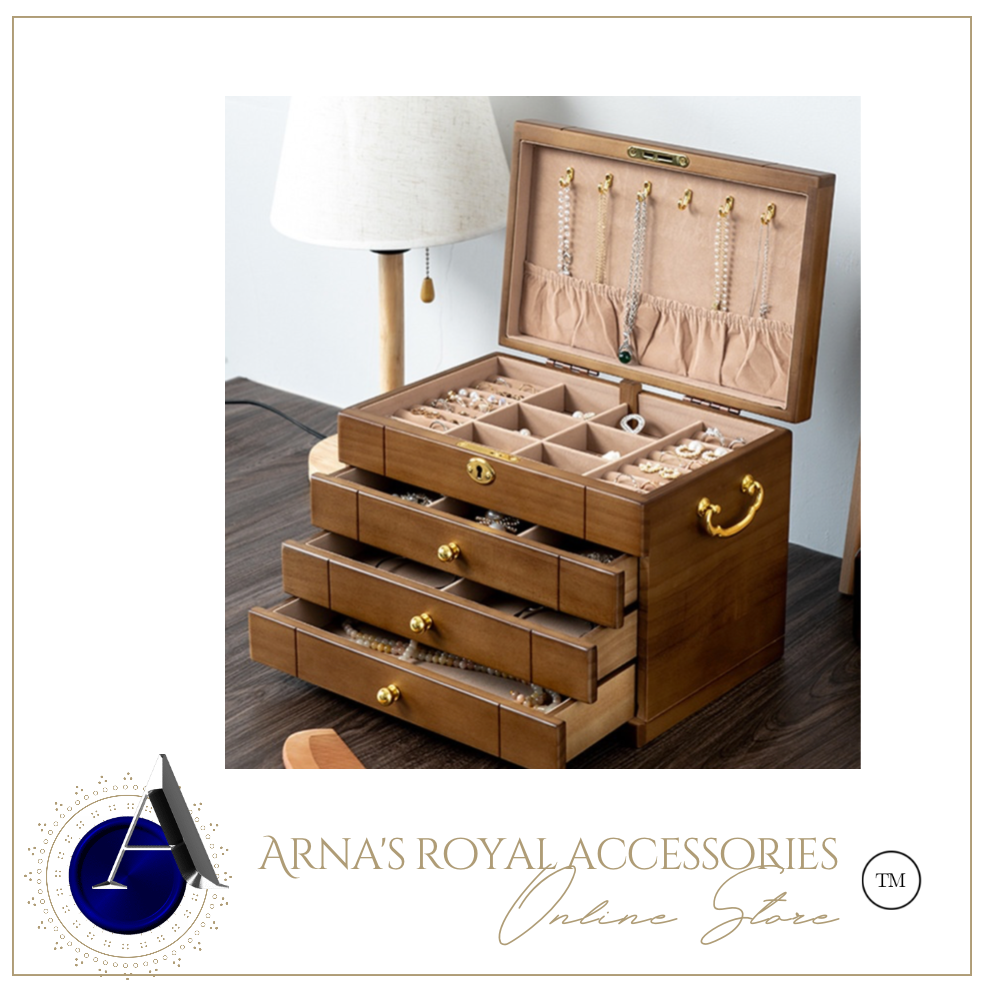 Luxury Wooden Antique Jewellery Box - 3 Sizes