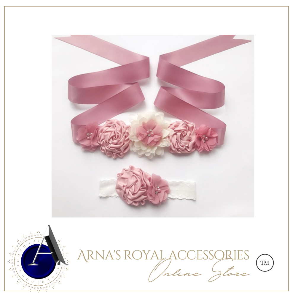 Arna's Royal Collection - Flower Belt & Head Piece (Children) Bridal