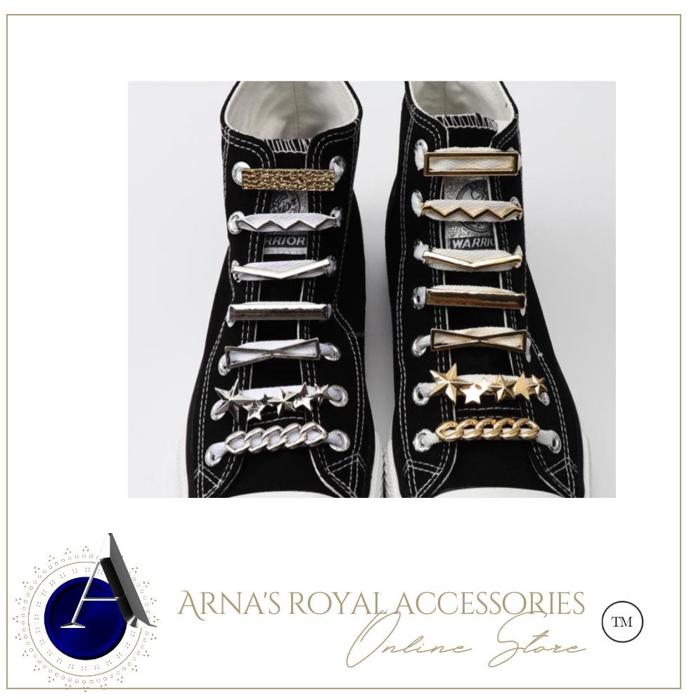 Gold & Silver Metal Buckle Charms for Shoe Laces  - NEW ARRIVAL