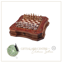 Load image into Gallery viewer, &quot;Arna Lisa&quot; Luxury Vintage Finest Collection - Rosewood Chess Set Large Vintage Mosaic Motifs Handmade
