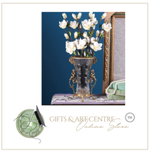 Load image into Gallery viewer, &quot;Arna Lisa&quot; Luxury Vintage Finest Collection - Crystal Golden Boys Copper Brass Vase
