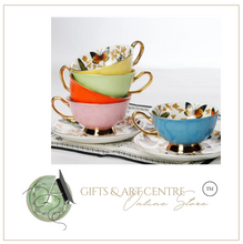 Load image into Gallery viewer, &quot;Arna Lisa&quot; Royal Collection - Luxury Britsh Bone China 6 Cups &amp; Saucers - Many Designs
