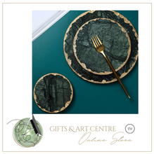 Load image into Gallery viewer, &quot;Arna Lisa&quot; 3 Piece Plate Set - Natural Marble Plates Creativity Gold Inlay Display Trays
