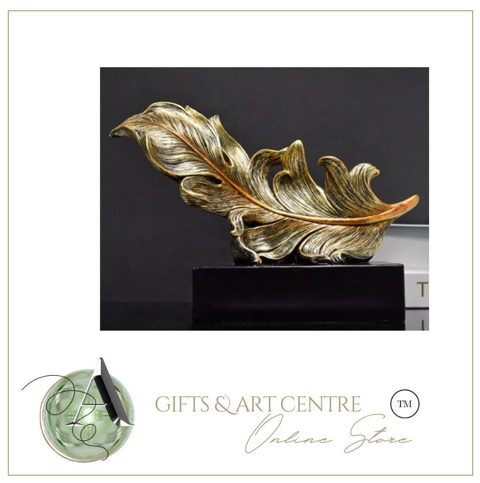 Luxury Feather Statue Designer Gold or Green
