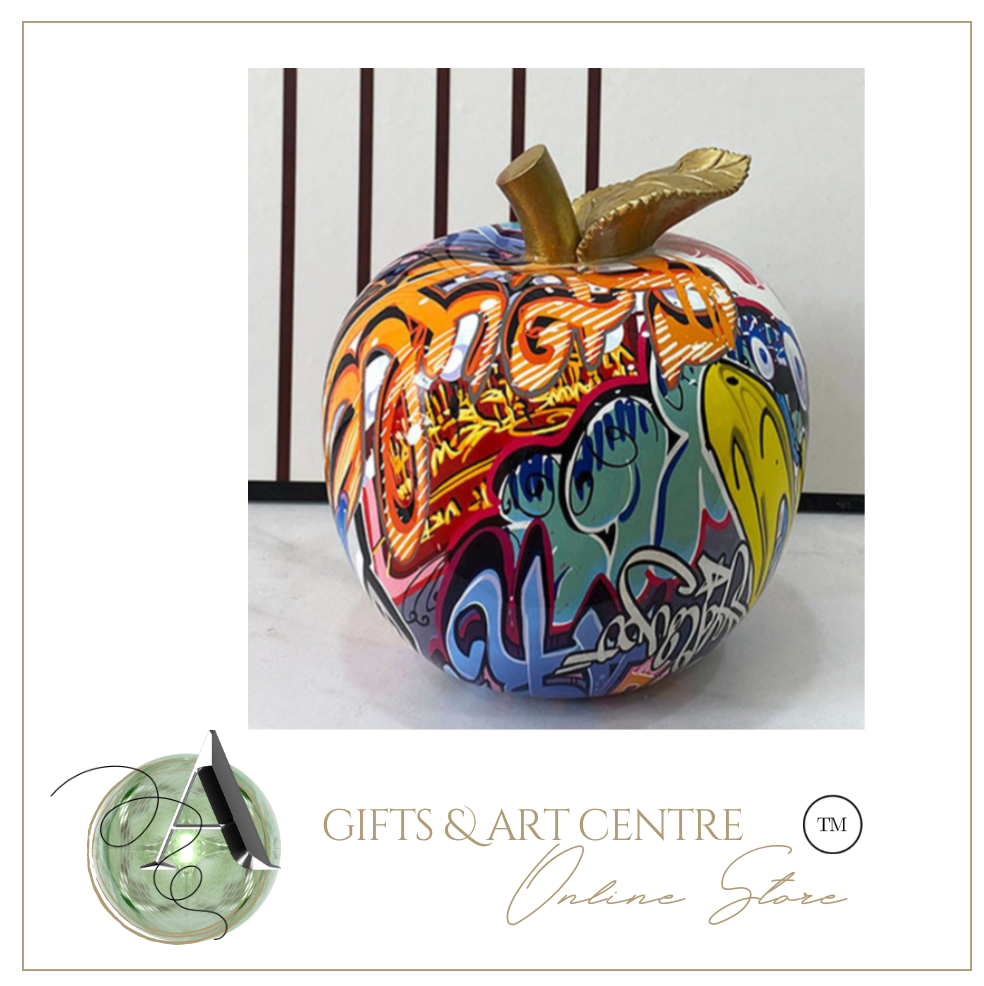 Nordic Abstract Sculpture Apple Graffiti Book Shelf Accessories x4 - Office Home & Living