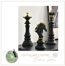 Load image into Gallery viewer, Nordic Sculpture Golden Chess Book Shelf Accessories x3 - Office Home &amp; Living
