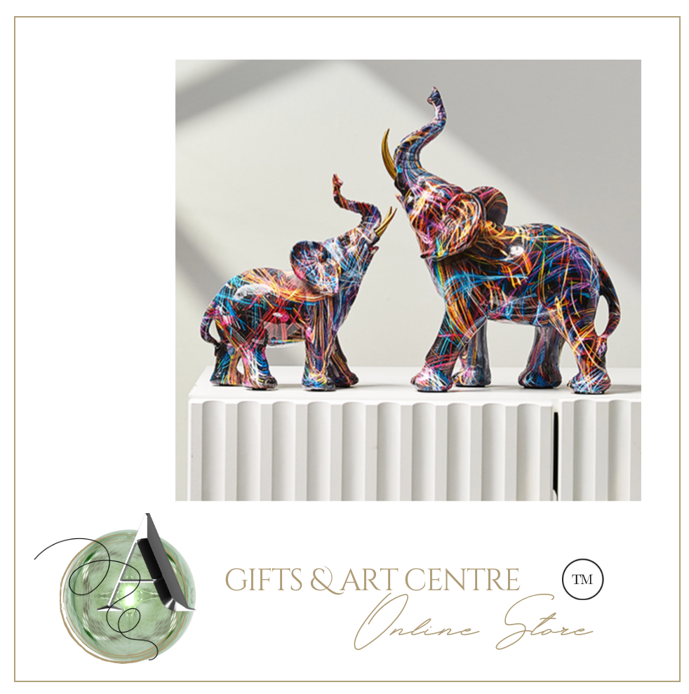 Nordic Sculpture Designer Elephant Statue x2 Book Shelf Accessories - Office Home & Living