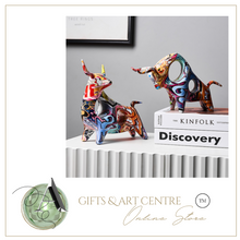 Load image into Gallery viewer, Nordic Sculpture Designer Bull Statue x2 Book Shelf Accessories - Office Home &amp; Living
