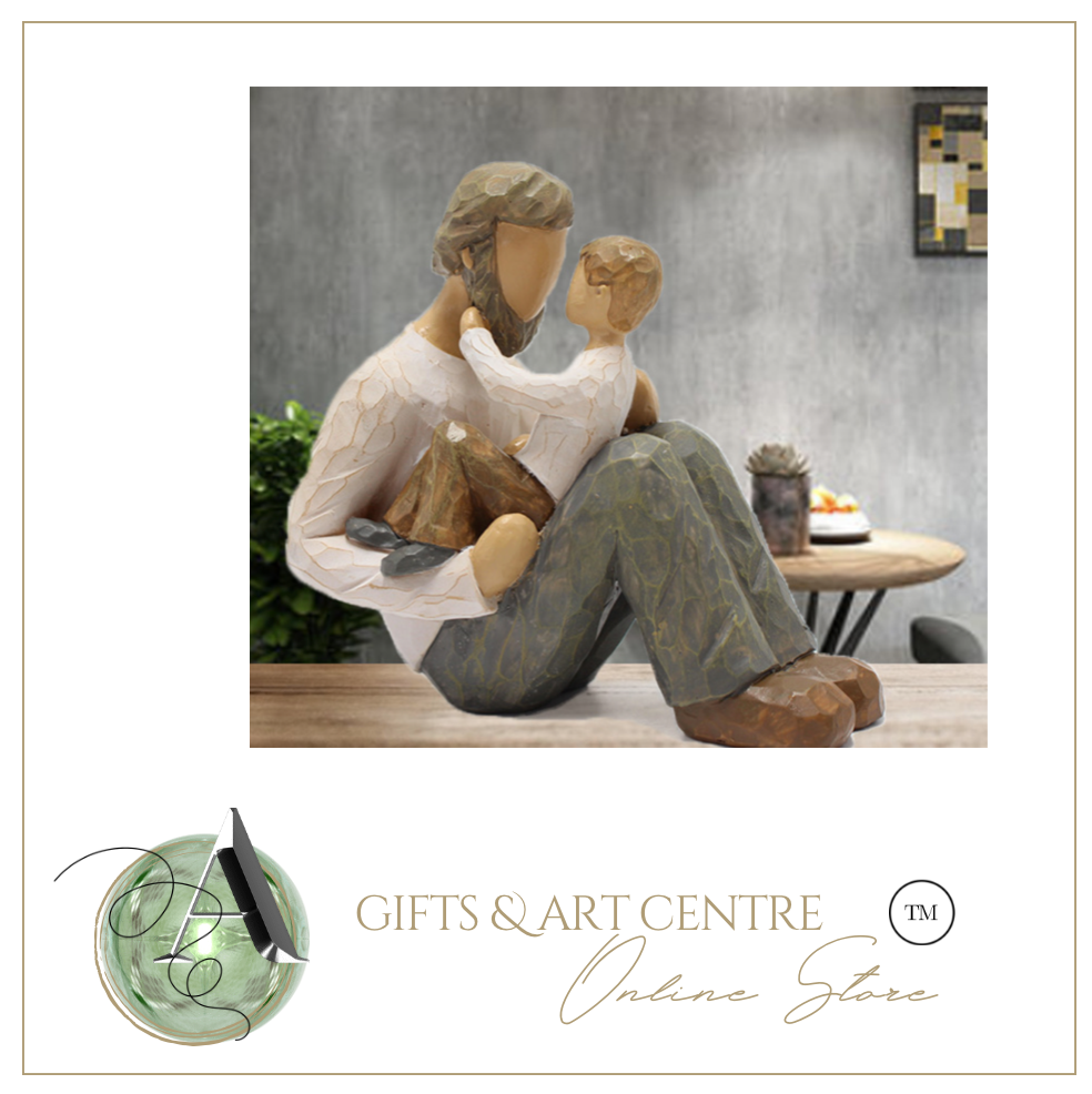 Nordic Sculpture Designer Father & Son Statue Book Shelf Accessories - Office Home & Living