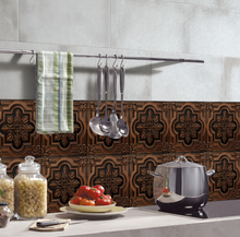 Load image into Gallery viewer, &quot;Arna&quot; Collections - DIY - Custom Crystal Film Covered Retro Metal Pattern Ceramic Tiles x20 Adhesive
