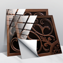 Load image into Gallery viewer, &quot;Arna&quot; Collections - DIY - Custom Crystal Film Covered Retro Metal Pattern Ceramic Tiles x20 Adhesive
