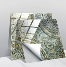 Load image into Gallery viewer, &quot;Arna&quot; Collections - DIY - Custom Crystal Film Covered Retro Metal Pattern Ceramic Tiles x20 Adhesive

