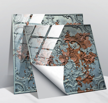 Load image into Gallery viewer, &quot;Arna&quot; Collections - DIY - Custom Crystal Film Covered Retro Metal Pattern Ceramic Tiles x20 Adhesive
