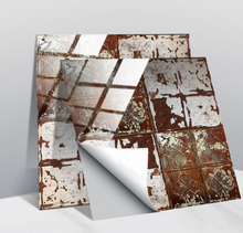 Load image into Gallery viewer, &quot;Arna&quot; Collections - DIY - Custom Crystal Film Covered Retro Metal Pattern Ceramic Tiles x20 Adhesive
