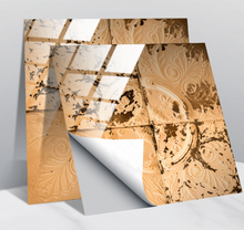 Load image into Gallery viewer, &quot;Arna&quot; Collections - DIY - Custom Crystal Film Covered Retro Metal Pattern Ceramic Tiles x20 Adhesive

