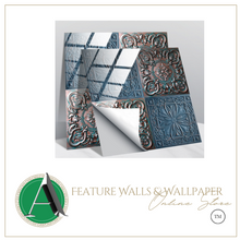 Load image into Gallery viewer, &quot;Arna&quot; Collections - DIY - Custom Crystal Film Covered Retro Metal Pattern Ceramic Tiles x20 Adhesive
