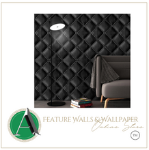 Load image into Gallery viewer, &quot;Arna Collection&quot; - Wall Paper - Luxury Black 3D Faux Leather Wallpaper Soft (Many Colours)
