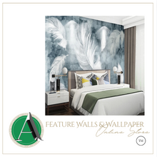 Load image into Gallery viewer, &quot;Arna Collection&quot; - Feature Wall - Hand Painted White Elegant Feather Wall Sticker Removable - 12 Square Meters
