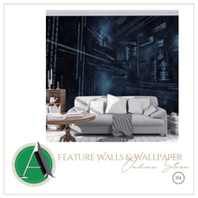 Load image into Gallery viewer, &quot;Arna Collection&quot; - Custom Large Wallpaper Mural 3D Blue Metallic - 12 Square Meters (Many Sizes)
