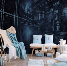 Load image into Gallery viewer, &quot;Arna Collection&quot; - Custom Large Wallpaper Mural 3D Blue Metallic - 12 Square Meters (Many Sizes)
