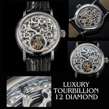 Load image into Gallery viewer, Luxury Tourbillion 12 Diamond Designer Watch
