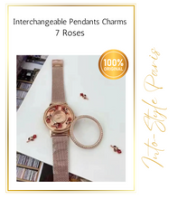 Load image into Gallery viewer, Luxury Stylish Paris Quartz Watches Roses (Interchangeable Pendants)

