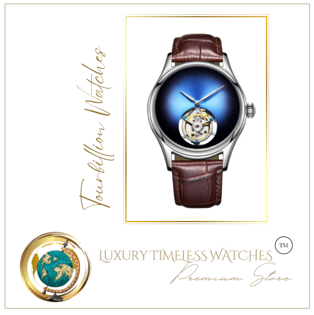 Luxury Tourbillion Sapphire Leopard Eye Watch