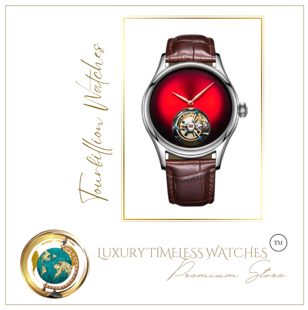 Luxury Tourbillion Sapphire Leopard Eye Watch