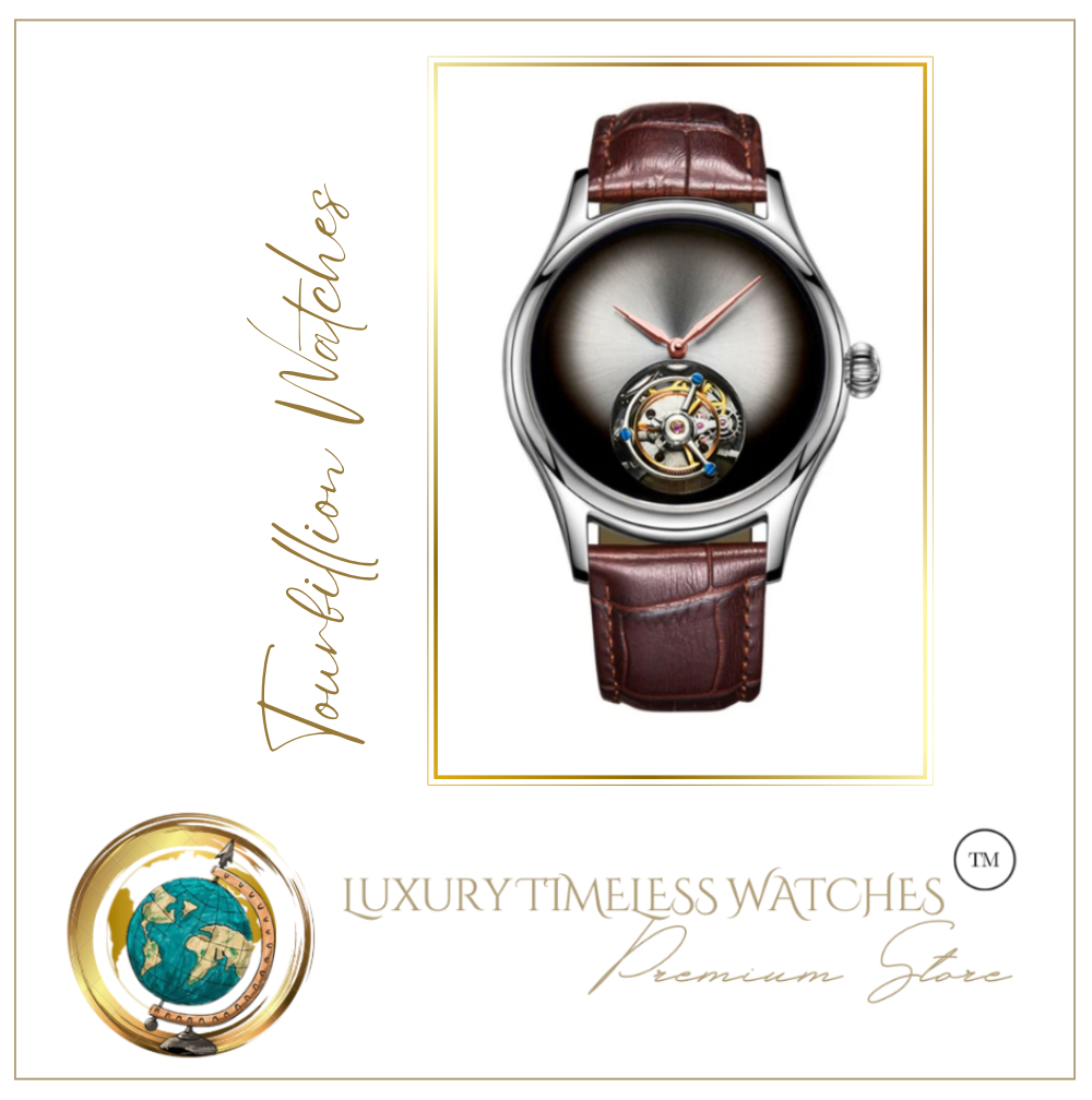 Luxury Tourbillion Sapphire Leopard Eye Watch