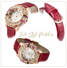 Load image into Gallery viewer, Limited Edition - Swarovski Crystal Sapphire Leather Ruby
