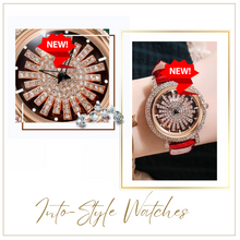 Load image into Gallery viewer, Limited Edition - Swarovski Crystal Diamonds Leather Red Spins 360
