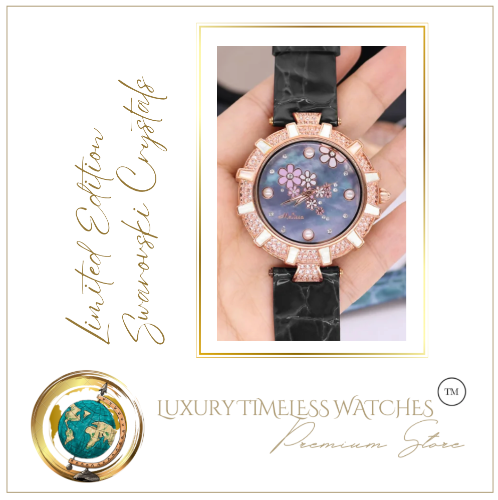 Limited Edition - Swarovski Crystal Black Flower