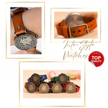 Load image into Gallery viewer, Vintage Platinum Designer Watch Unisex Orange
