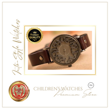Load image into Gallery viewer, Vintage Platinum Designer Watch Unisex Brown
