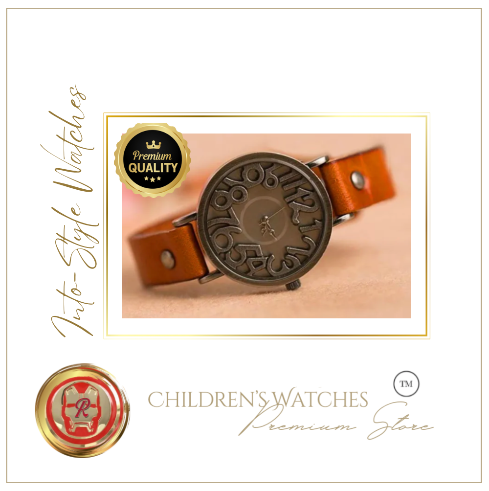 Vintage Platinum Designer Watch Unisex Orange