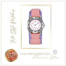 Load image into Gallery viewer, Sports Watch Rotating Bezel Velcro Straps Pink Purple
