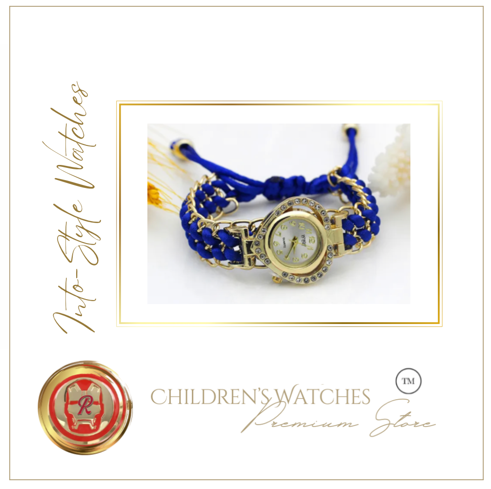 Platinum Designer Watch LOVE Rhinestone Gold Royal Blue