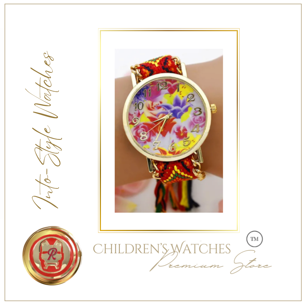 Limited Edition Rainbow Floral Platinum Designer Watch