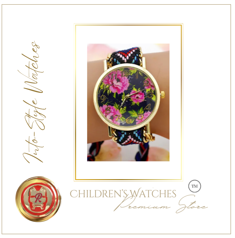 Limited Edition Rainbow Floral Platinum Designer Watch