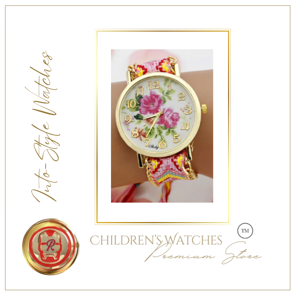 Limited Edition Rainbow Floral Platinum Designer Watch