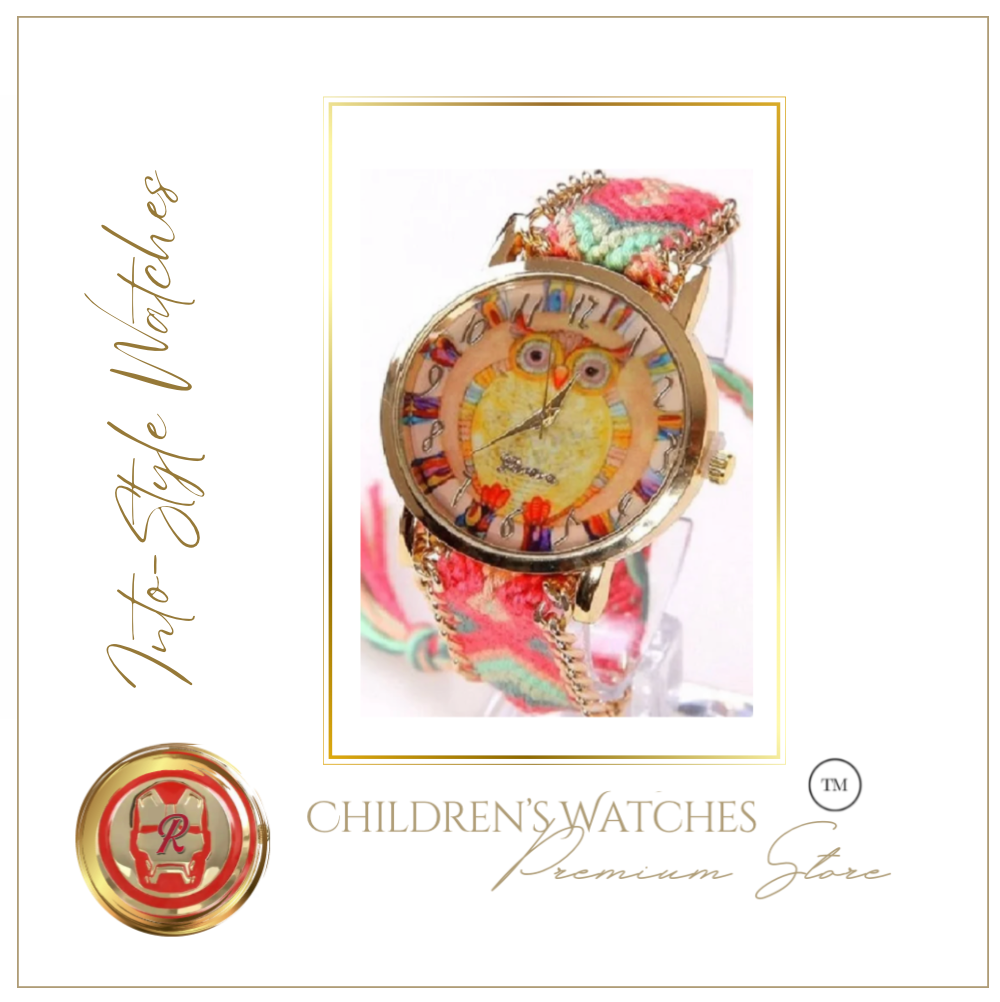 Limited Edition Rainbow Owl Platinum Designer Watch