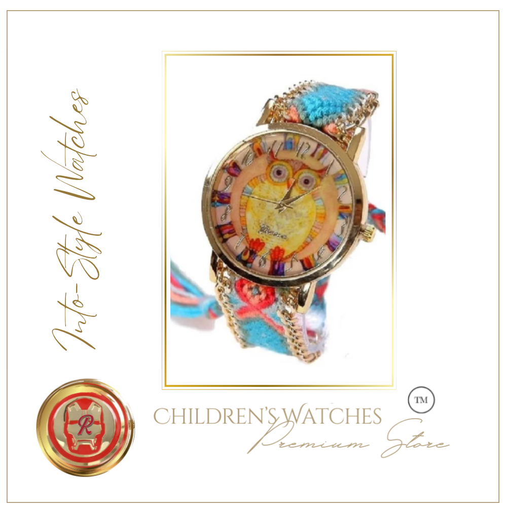 Limited Edition Rainbow Owl Platinum Designer Watch