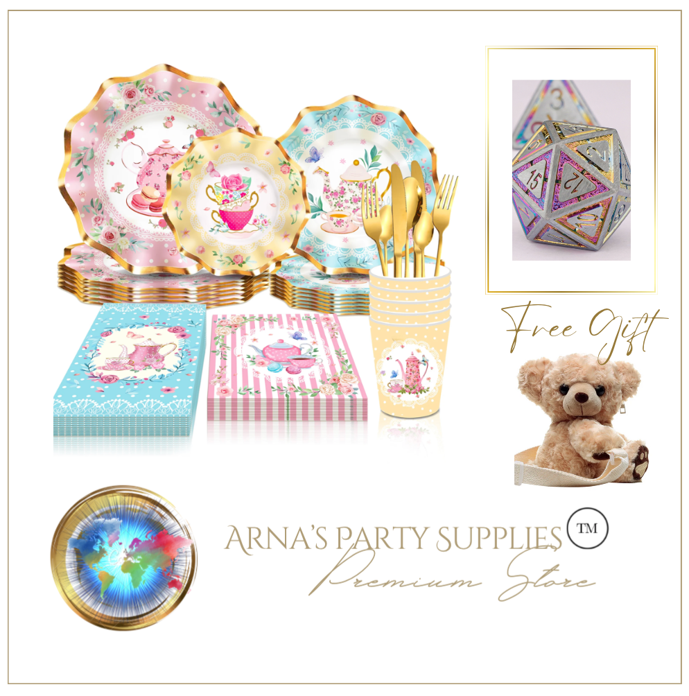 Royal Teacup Theme Birthday Party - 8 People Setting + Free Gifts