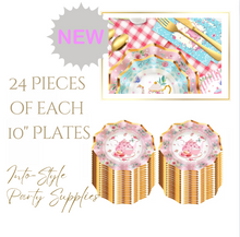 Load image into Gallery viewer, Royal Teacup Theme Birthday Party - 10&quot; x 24 Plates
