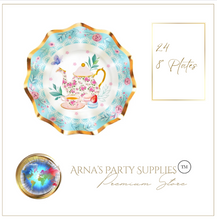 Load image into Gallery viewer, Royal Teacup Theme Birthday Party - 8&quot; x 24 Plates
