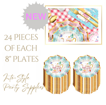 Load image into Gallery viewer, Royal Teacup Theme Birthday Party - 8&quot; x 24 Plates
