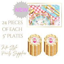 Load image into Gallery viewer, Royal Teacup Theme Birthday Party - 5&quot; x 24 Plates
